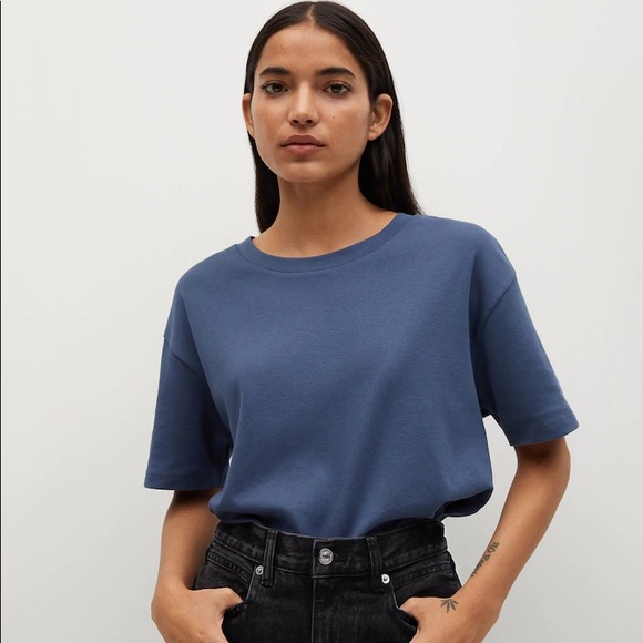 Mango Tops - Organic Cotton Essential T-Shirt Mango Blue Basic - Large